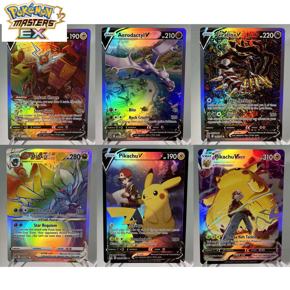 Lost Origin PKM Cards PTCG6-D GX Rainbow Giratina V Aerodactyl Pikachu Rare Collection Battle Toys Gifts for Hobbies L260114