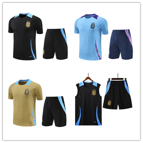 25 26 ArGEnTiNa Training Wear Sleeveless Kit Soccer Jerseys L.MARTINEZ J.ALVAREZ DE PAUL PAREDES ROMERO PEZZELLA MONTIEL Short Sleeve Footall Shirt