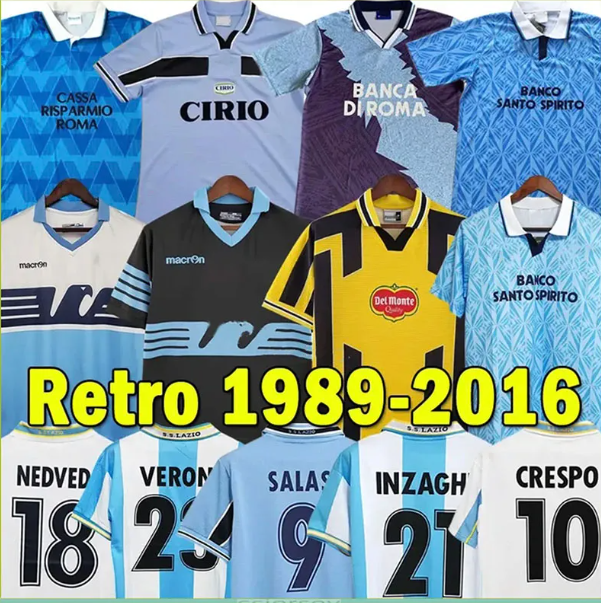 Lazio vintage football shirt 1991 92 1996 1997 1998 1999 2000 2001 NEDVED Vieri SALAS MIHLOVIC VERON STANKOVIC MANCINI NESTA SIGNORI retro soccer jerseys