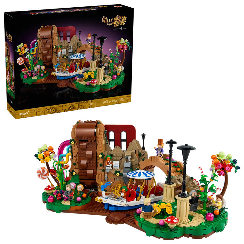 Cross-border new 21360 chocolate factory assembled building block toy gift