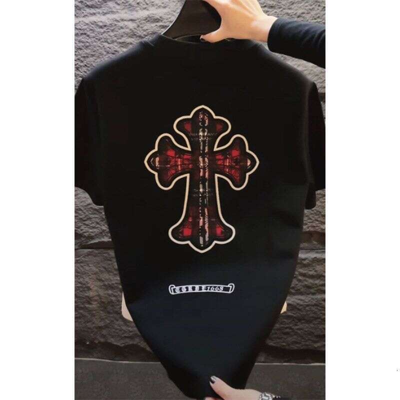 Men's Crew Neck Short Unique Design Embroidered Cotton Trendy Fashion Brand Stylish Half Sleeve T-Shirt Versatile