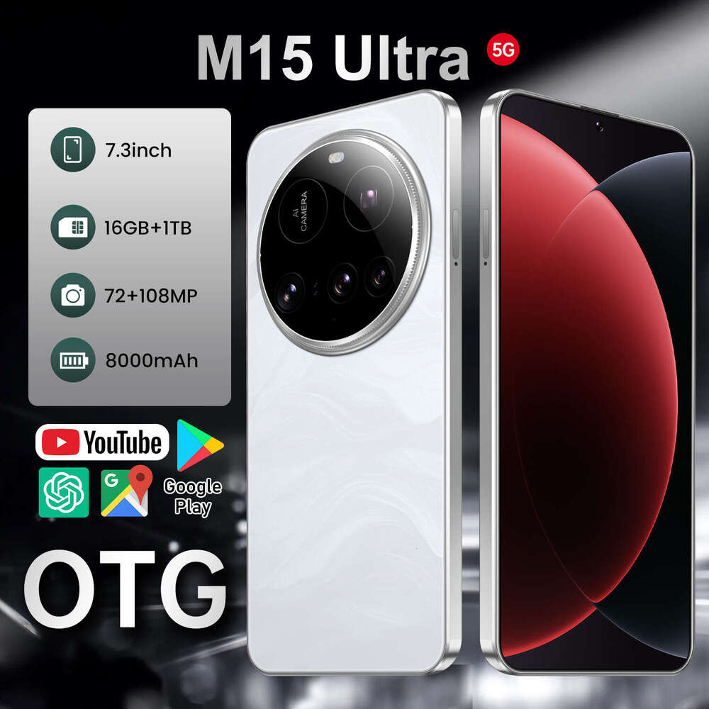 Famous brand overseas hot selling M15 Ultra smartphone 7.0 perforated high-definition screen 16+1T cross-border mobile phone wholesale CKS