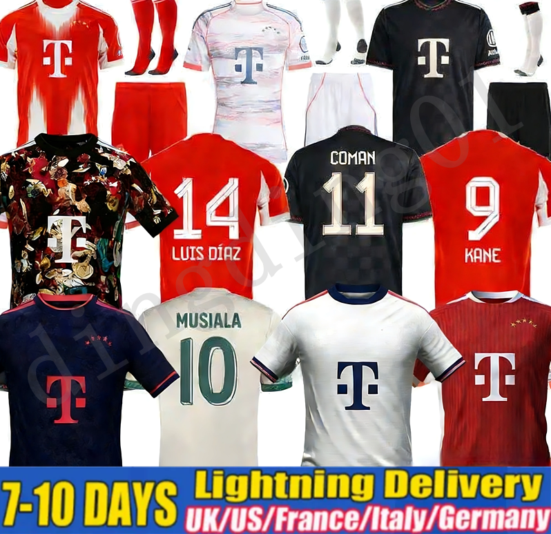 Bayernmunich 25 26 Trikot Bayerns MUNICH Soccer Jerseys Muller Special KANE Luis Diaz MUSIALA KIMMICH Sane De Ligt J. Davies Coman Gnabry Football Shirt Men Kids Kit