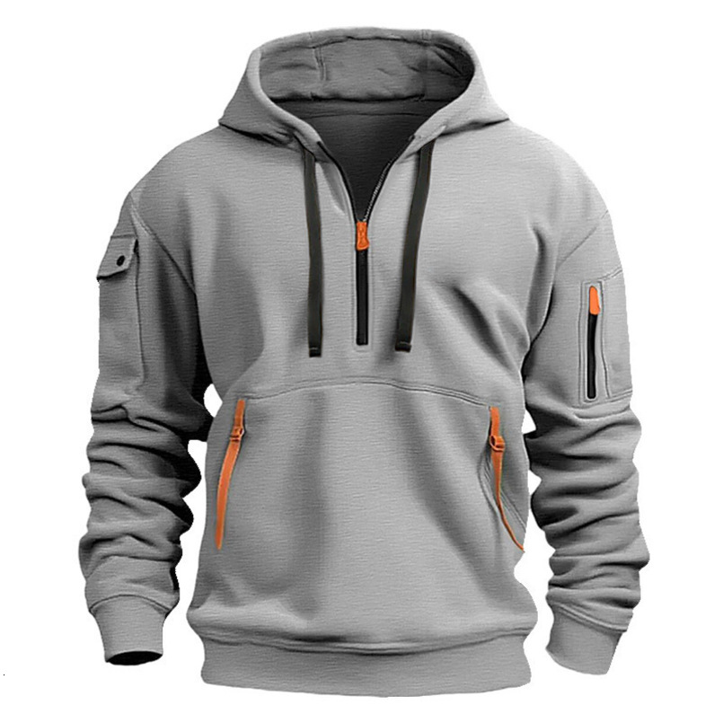 New Autumn Light Mature Casual Fleece Men's Pullover Long Sleeve Youth Trendy Hooded Sweatshirt