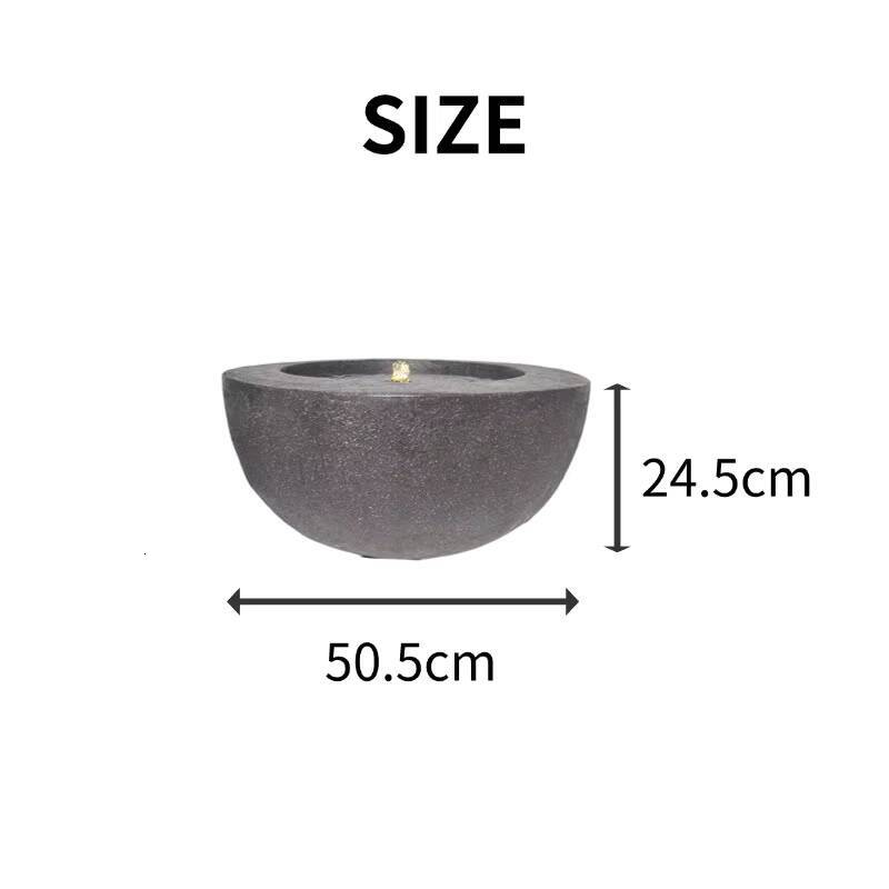 Fiber Stone Black Fountain for Outdoor Garden Decoration with Solar Water Pump