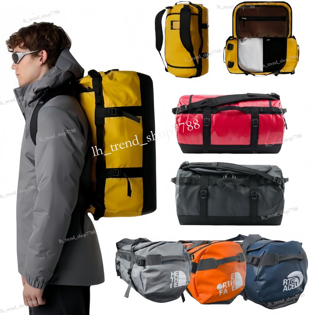 new north Travel Bag Large Super large capacity Multi-color Multi-style Fashion Bag Outdoor Hiking Lightweight Hiking Teenage Sports Bag Fitness Yoga Tote Bag 85e