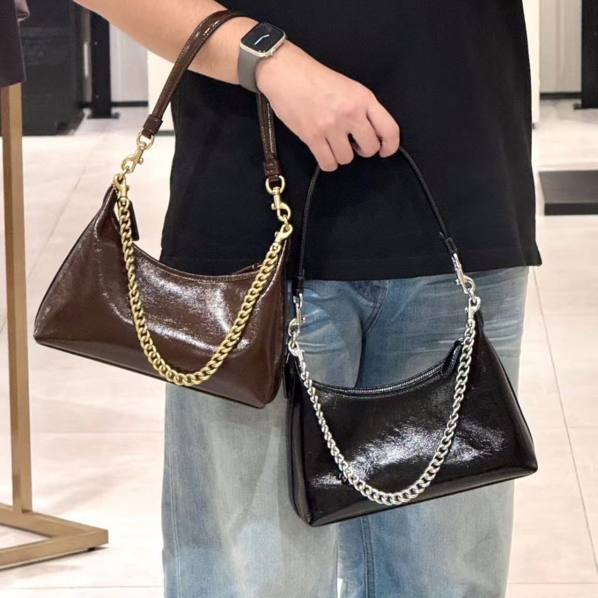 2026 New Pull-Up Leather Underarm Bag, High-Quality Vintage Shoulder Bag, Fashion Luxury Crossbody Purse, Double Strap Convertible Work Tote, Zipper Closure
