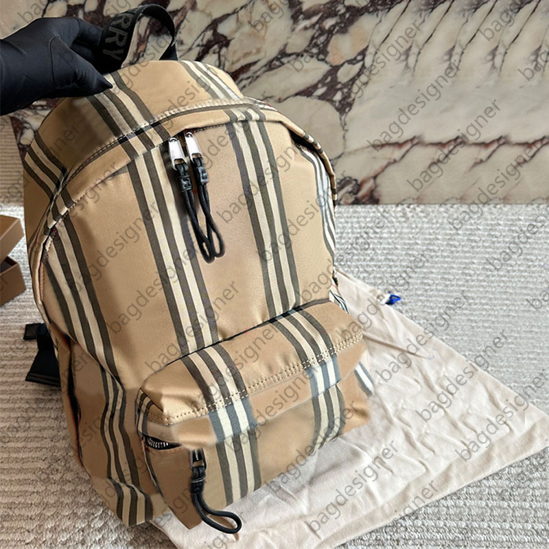Designer Backpack Men Bookbag Designer Sac A Dos Luxe Waterproof Nylon Backpack School Bag Plaid Designer Bags For Women Large Capacity Travel Handbag Shoulder Bag