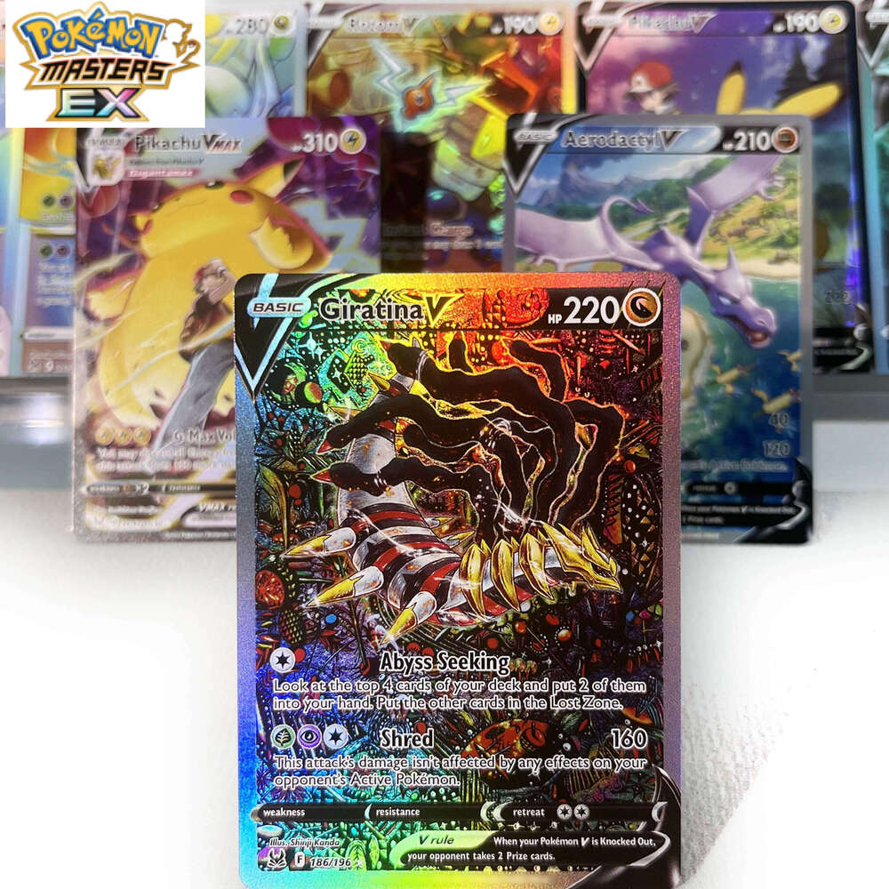 Lost Origin PKM Cards PTCG6-D GX Rainbow Giratina V Aerodactyl Pikachu Rare Collection Battle Toys Gifts for Hobbies L260114