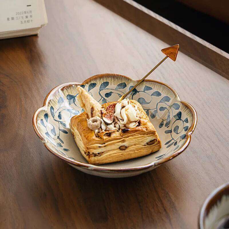 Flower Shaped New Good looking Fruit Dessert Ceramic Side Dishes Plate Tableware Household Party