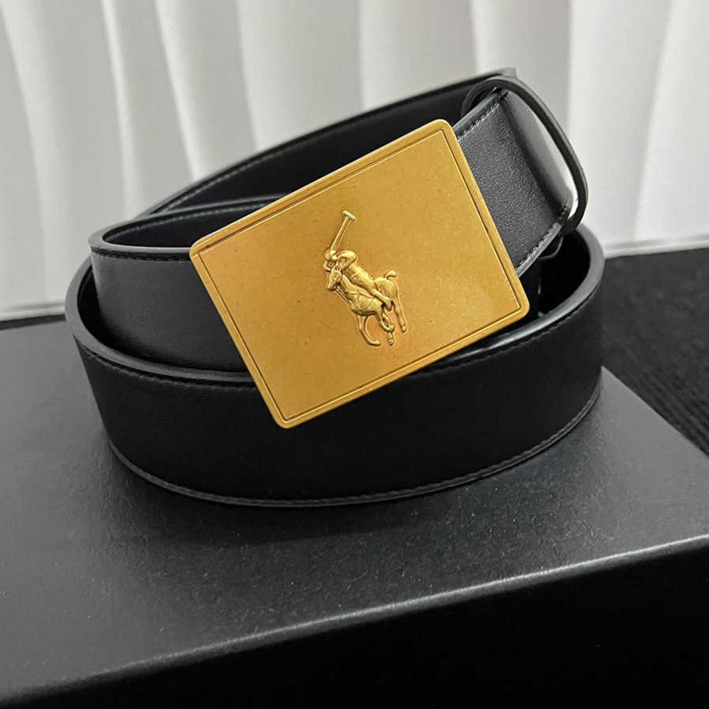 Belts New Mens Belt High Quality Brand Alloy Buckle 40cm Width Polo Series Fashion Business Belt S25714