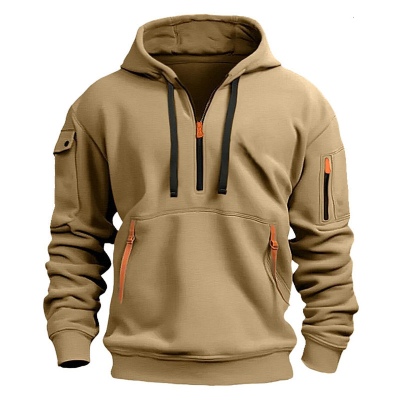 New Autumn Light Mature Casual Fleece Men's Pullover Long Sleeve Youth Trendy Hooded Sweatshirt