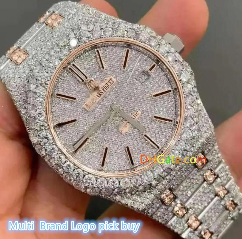 Moissanite Sea Speed Master 007 Professional Watch Crystal Diamond Rhinestone Quartz Automatic Date Designer Men's Time Clock Stainless Steel Luxury Watches
