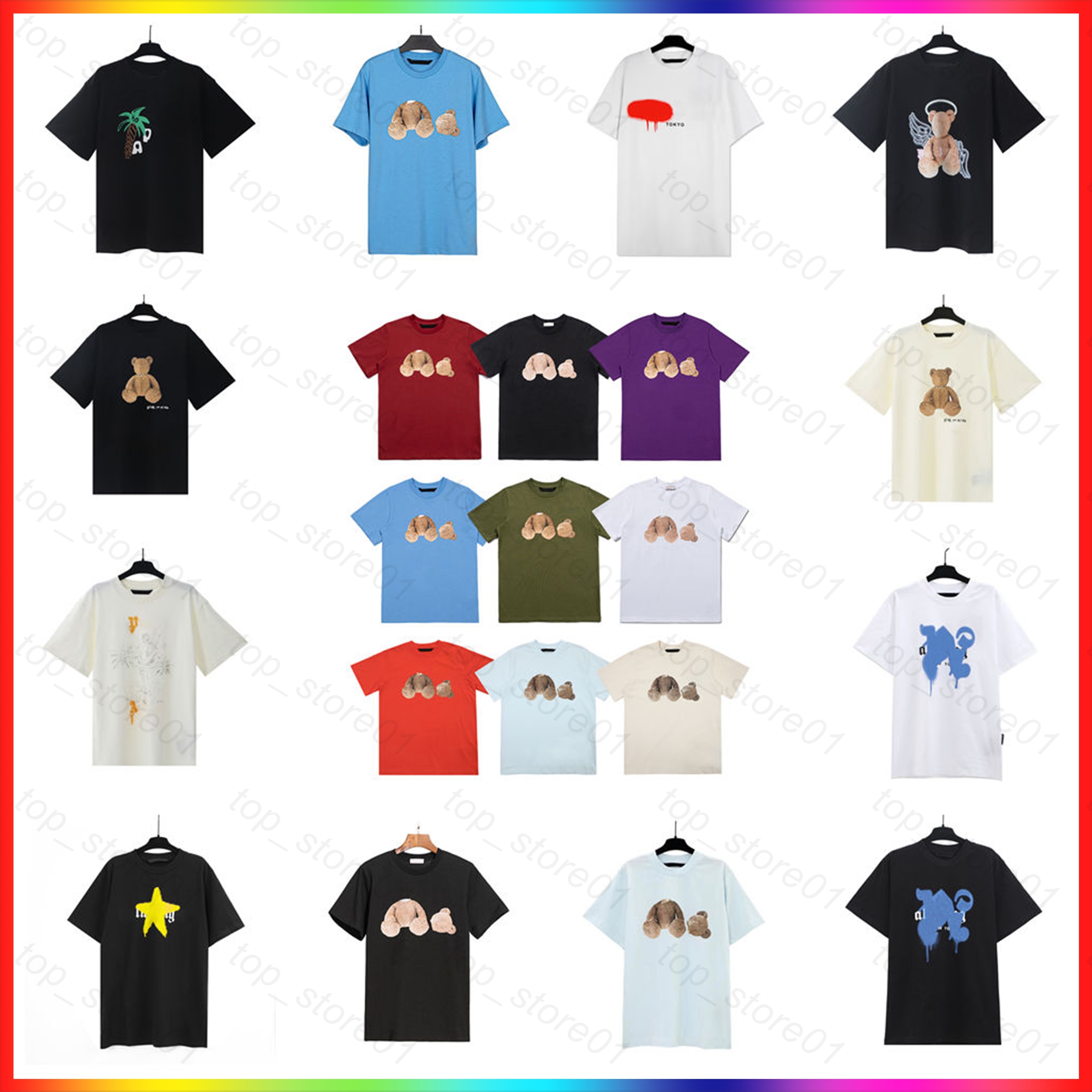 designer clothes fashion palms short sleeve classic trend broken bear graphic tee fashion graffiti mens clothing europe america men women round neck loose tshirt