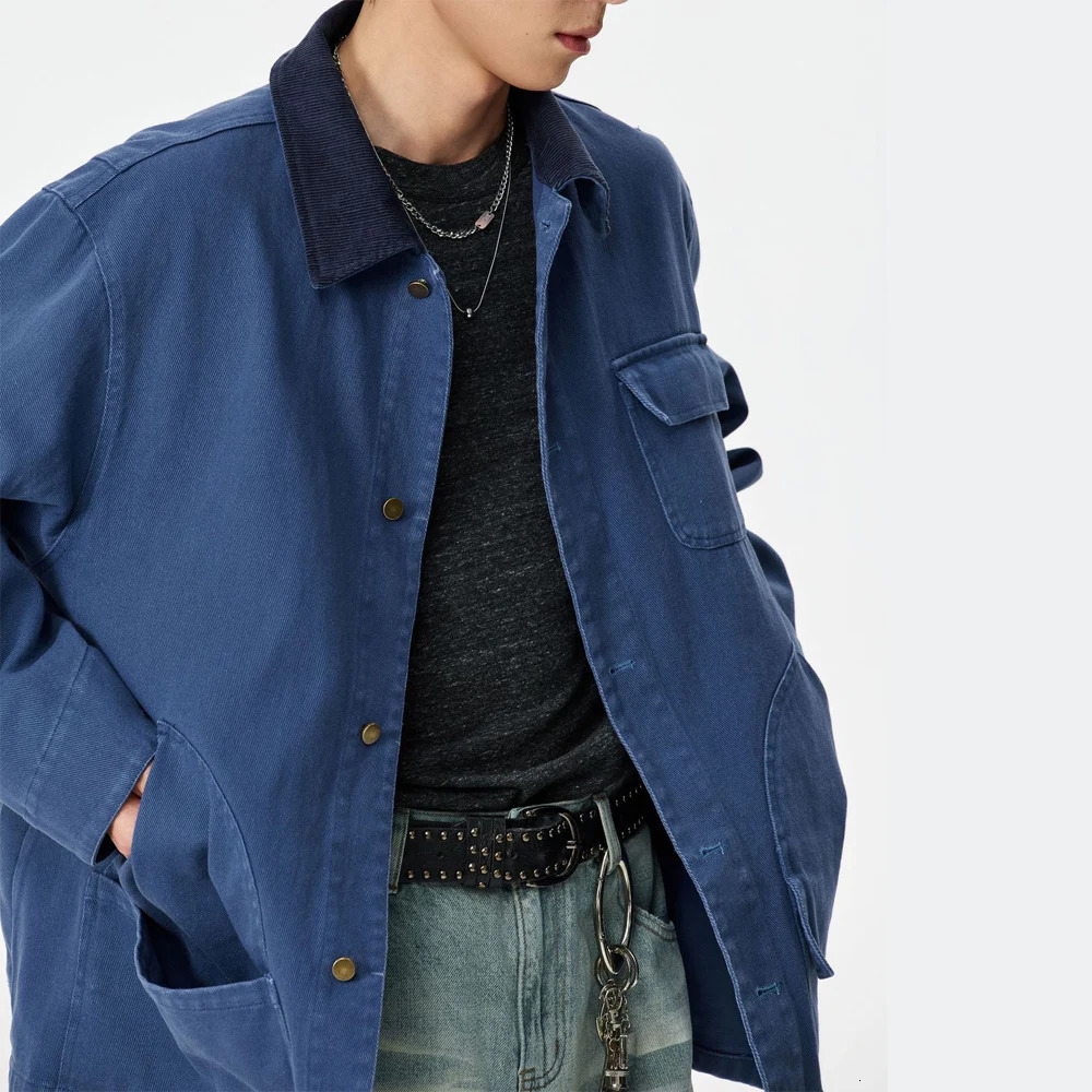 Pure Cotton Cargo Jacket Men Japanese Streetwear Fashion Vintage Loose Casual Spring Autumn Jacket Women Coat Outerwear 260114