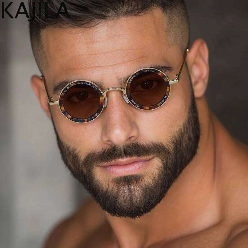 Valentine's Day Small Frame Round Steampunk Sunglasses Men 2026 Luxury Brand Retro Punk Sun Glasses For Male Classic Driving Eyewear 26W0115