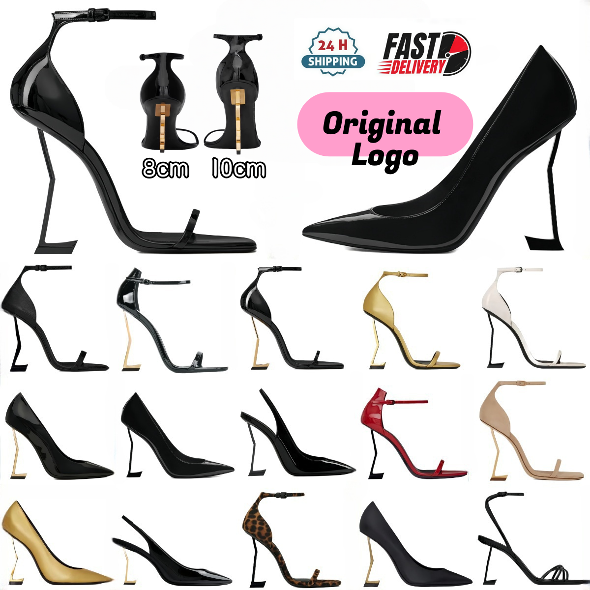 Luxury Paris Dress Shoes Women Designer High Heels Sandals Opyum Pumps Stiletto Brand Heel Leather Suede Open Toes Party Wedding Office Woman Sneakers Size 35-43