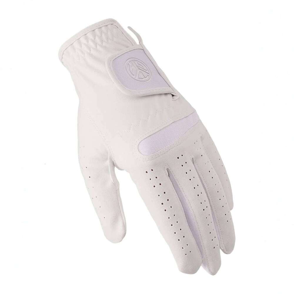 Men's Sports Breathable Single Left Right Hand Leather Golfing Glove White Maximum Grip Golf Male Sport Gloves Y260115