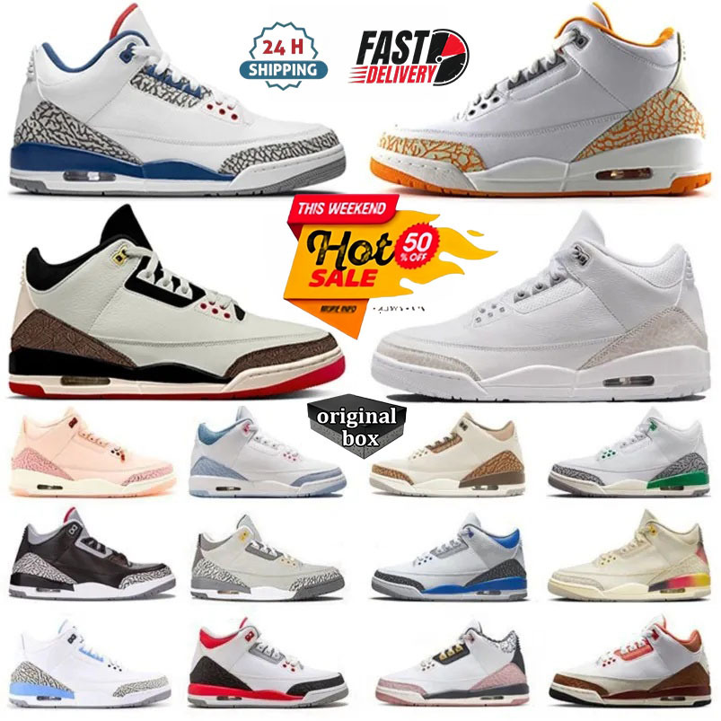 2026 With Box 3 3s Basketball Shoes Orange Citrus World's Best Dad True Blue Pure Money Black Cement SoleFly Miami Black Cat Family Affair Men Women trainers Sneakers