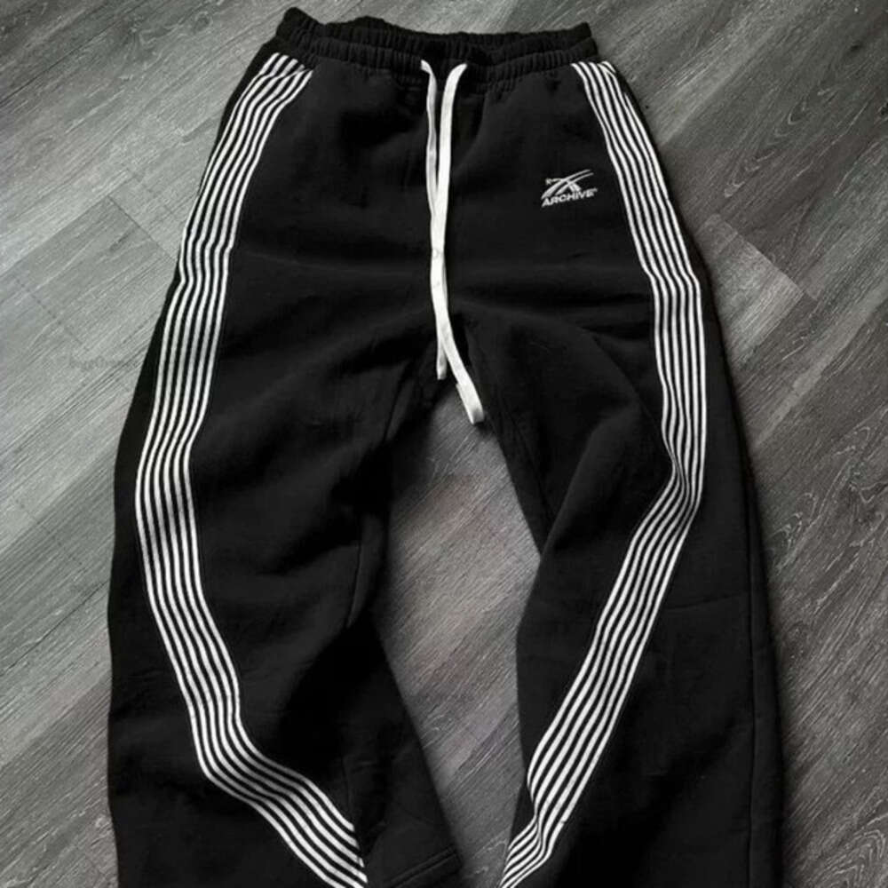Men's Pants Streetwear Baggy Jogger for Men Side Stripe Sweatpants Multi-Color Sports Casual Fashion Wide Leg Pants clothing printed Men's C
