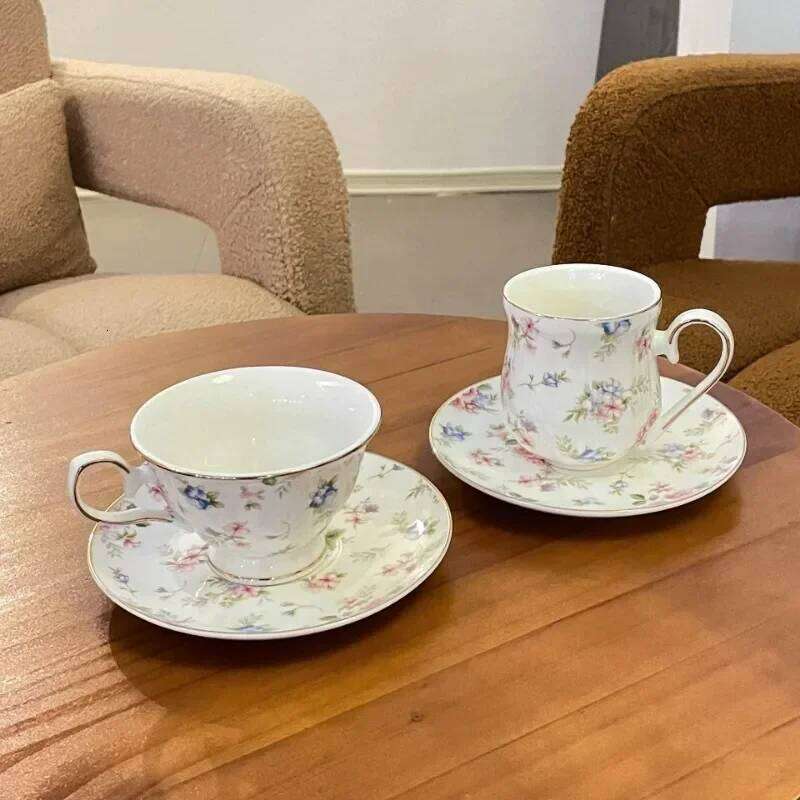 Vintage English Broken Flower Coffee Set Afternoon Camellia Tea Mug Phnom Penh Light Luxury Ceramic Kitchen Cup