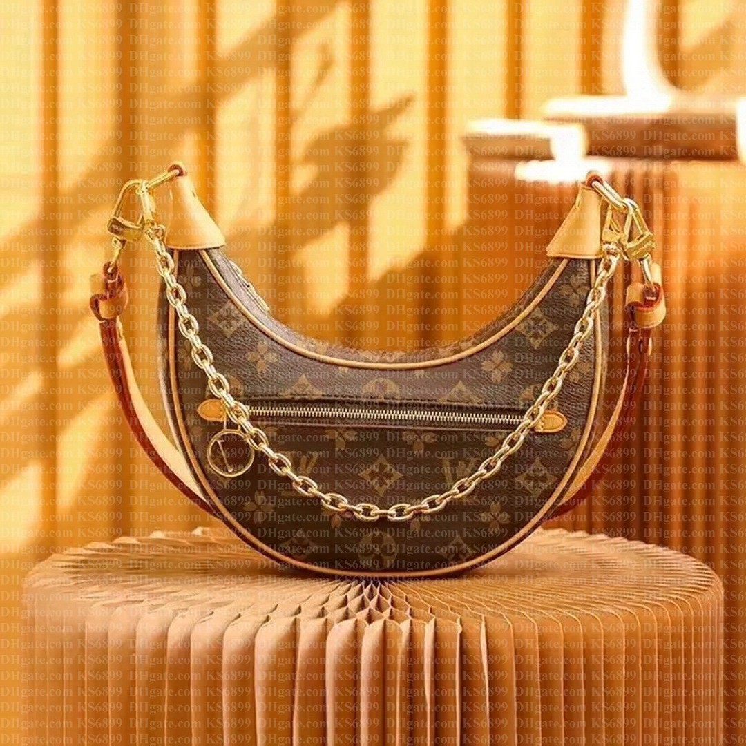Top Luxury designer Loop bag Croissant bags shoulder hobo designer Purse 81098 Cosmetic half-moon baguette underarm Handbag cross body Metal Chain Collection