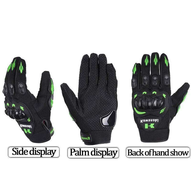 Kawasaki Motorcycle Rider Anti-Slip Full Finger Racing Off-Road Cycling Gloves Y260115