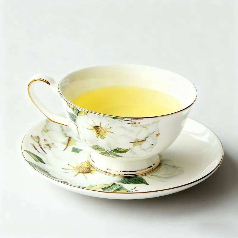 Ceramic teacup, European bone china coffee afternoon set, creative English black tea cup, pastoral style water cup