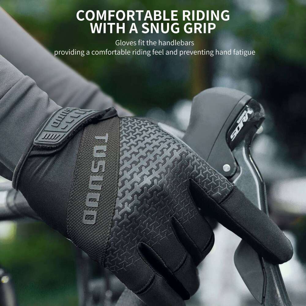 TOSUOD Cycling Shockproof Anti-slip Full Finger Sports MTB Road Bike Touchscreen Outdoor Windproof Riding Moto Gloves Y260115