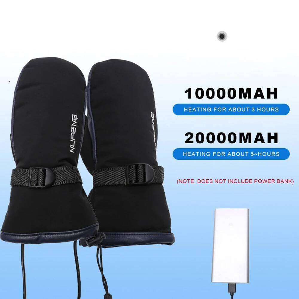 Electric Motorcycle Winter Moto Heated Warm Waterproof Rechargeable Heating Thermal Gloves For Snowmobile Y260115