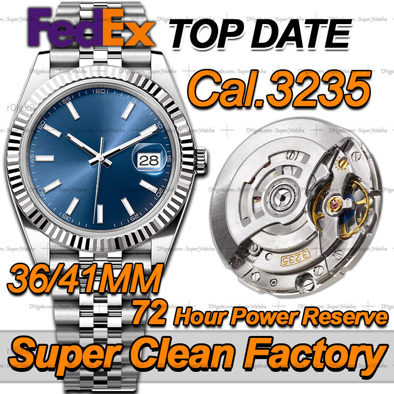 Mens Watch Men Designer Watches Top Quality Date Just 41MM CLean Factory Luxury Watch Automatic Cal3235 Movement Sapphire Glass Luminous Diving 100M Watch With Box