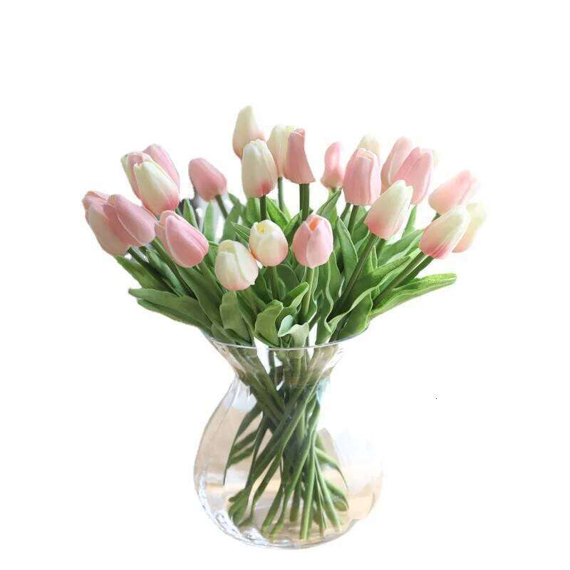 20pcs/3pc/5pc/10pc Silicone Artificial Tulip Bouquet with Stems for Home Wedding Decoration C260116