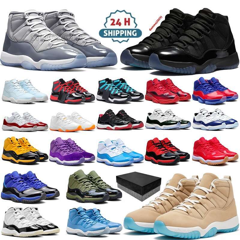 With Box Designer Shoes 11s Basketball Shoes 11 Gamma Blue Cool Grey Sneakers 11s Cherry Red Cement White Black Pink Blue Outdoor Womens Mens Trainers 36-47