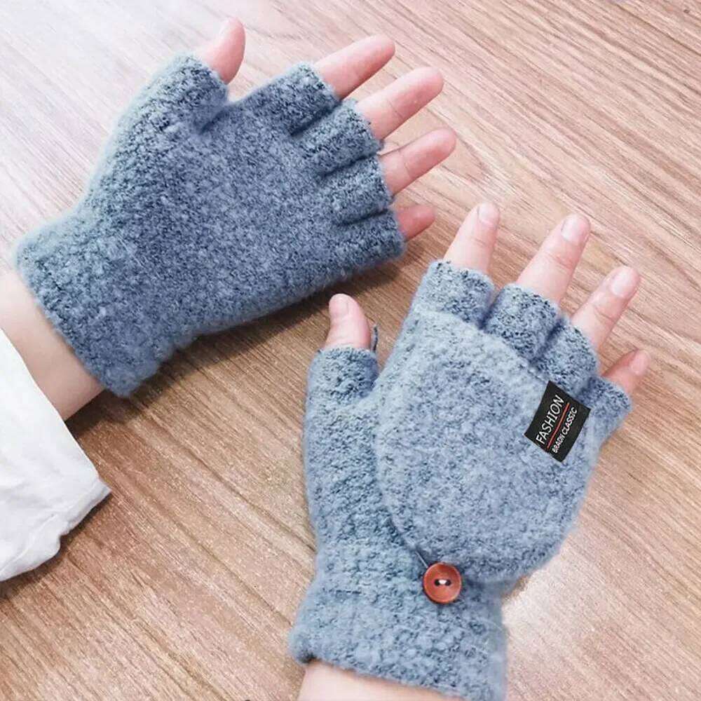 USB Heated Touchscreen Double-Sided Heating Fingerless Hands Electric Thermal Gloves Winter Warmer Y260115
