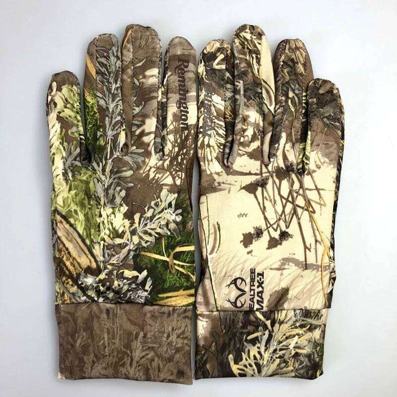 Hunting Bionic Camouflage Touch Screen Breathable Full Finger Anti-Slip Shooting Fishing Quick-Dry Elastic Gloves Y260115