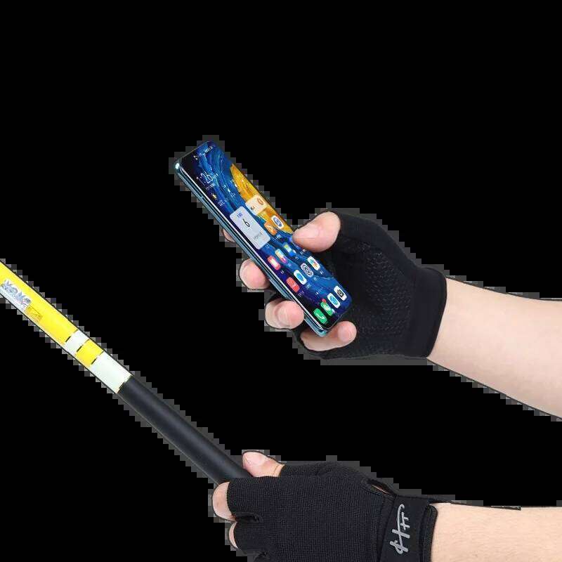 1 Pair Half Finger Anti-slip Breathable High Elastic Men Women Outdoor Cycling Waterproof Fishing Gloves Y260115