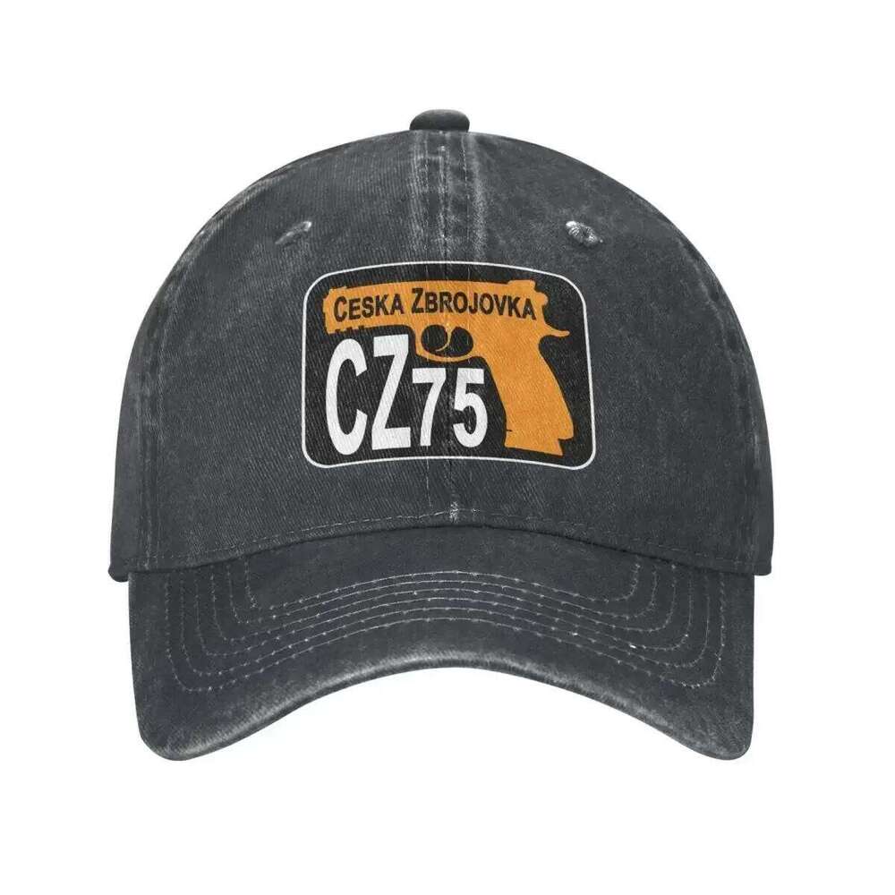 Vintage CZ 75 Ceska Zbrojovka Baseball Distressed Washed Snapback Cap Gun Firearms Outdoor Activities Adjustable Fit Hats Y260115