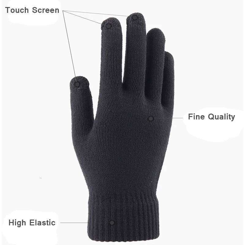 Elastic Winter Outdoor Sports Running Warm Touch Screen Gym Fitness Full Finger For Men Women Knitted Magic Gloves Y260115