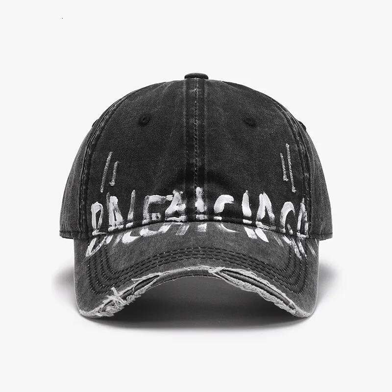 Hip hop Letters Soft Top Men Large Size hole Baseball Women's Outdoor Travel All-Matching Breathable Personality Peaked Cap Y260115