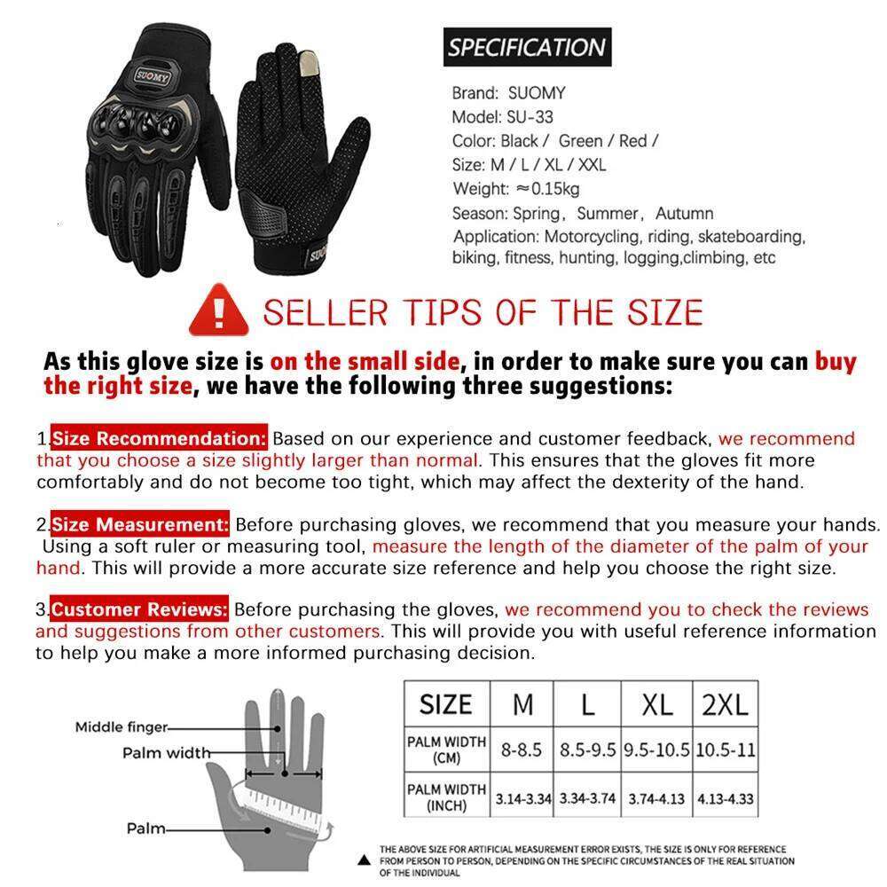 SUOMY Motorcycle Man Touchscreen Motocross Riding Hard Shell Protective Anti-fall Motorbike Gloves Wear-resistant Y260115