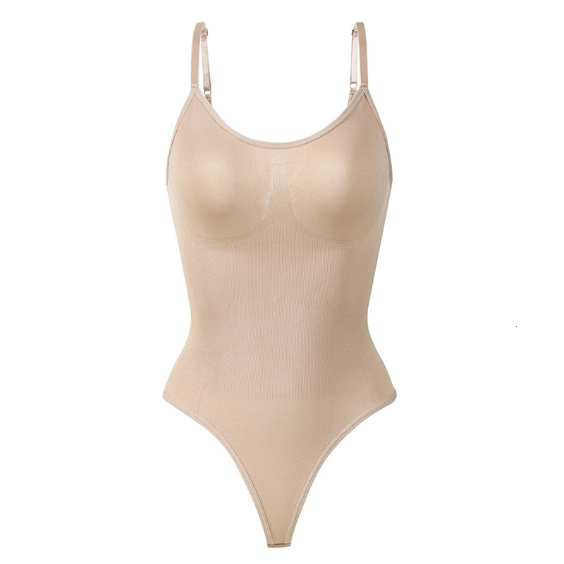 Seamless Shapewear Sculpting Bodysuit T-Back One-Piece Shapewear Postpartum Sexy Camisole, Tummy Control Waist Trainer Base Layer Body Shaper European