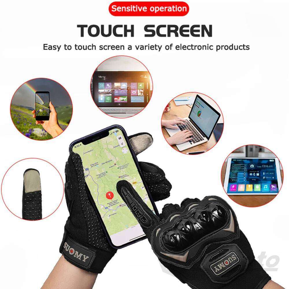 SUOMY Motorcycle Man Touchscreen Motocross Riding Hard Shell Protective Anti-fall Motorbike Gloves Wear-resistant Y260115