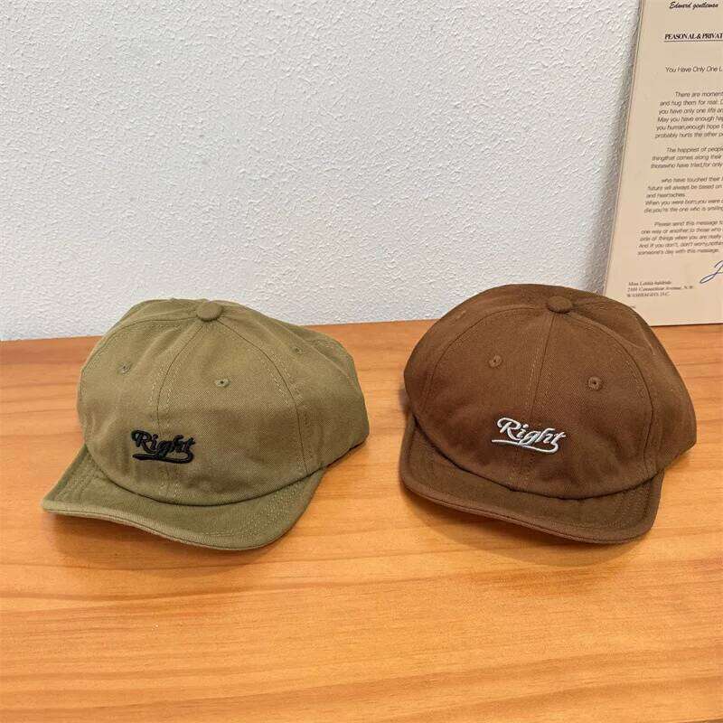 Japanese Soft Hat Short Baseball Women Versatile Korean Student College Style Flipped Brim Cap Male Couple Y260115