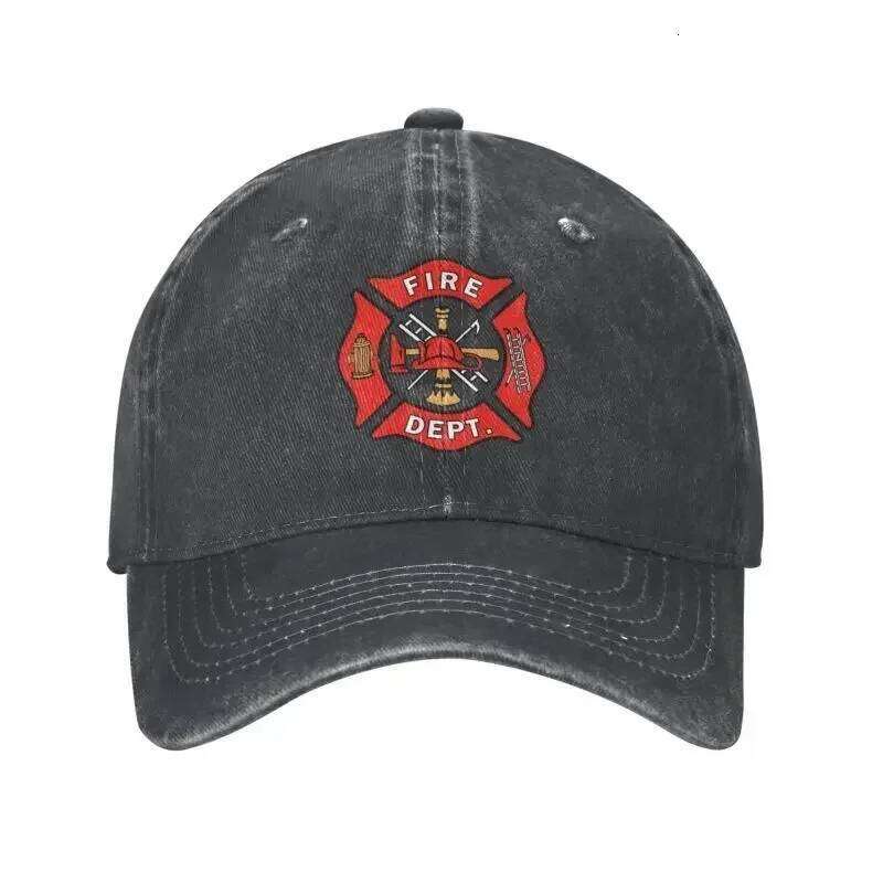 2023 Personalized Cotton Firefighter Department Logo Baseball Cap For Men Women Adjustable Fireman Fire Rescue Dad Hat Outdoor Y260115