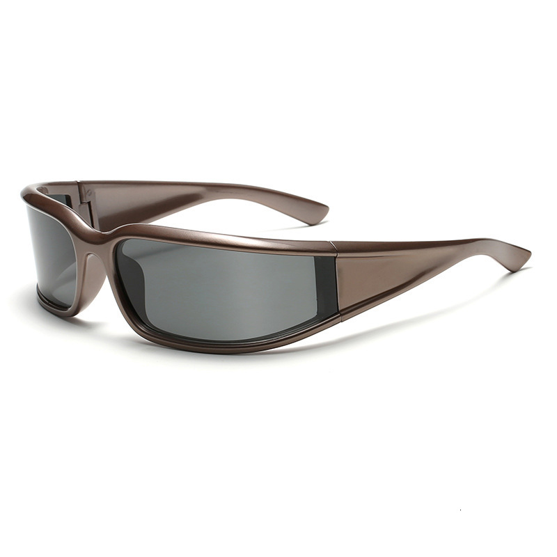 irregular Sunglasses High-End Headband Sunglasses For Women Narrow Frame Curved Anti-Uv Y2k Hot Girl Cycling Windproof Goggles