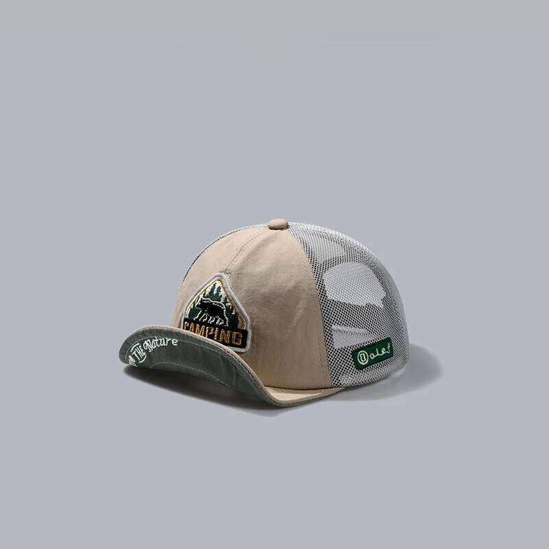 Big Size Short Visor Baseball Cap Breathable Dad Mesh 5 panel Caps Men Adjustable Bone Trucker Outdoor Flat Brim Running Hat Y260115