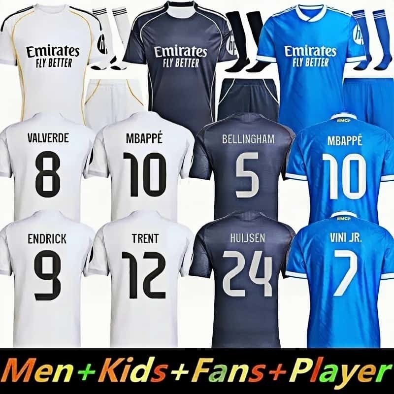 25 26 MBAPPE Reals MAdriD soccer jerseys BELLINGHAM GULER VINI JR ENDRICK football shirt VALVERDE 2025 2026 RONALDO fans player men kids kit Camiseta