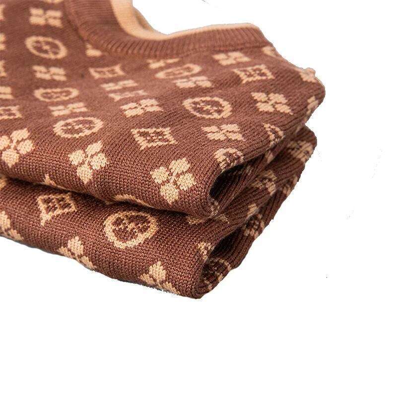 Soft Thick 2 Legged Xs-2Xl Luxury Winter Clothes Designer Brown Dog Knitted Sweaters Jumpers