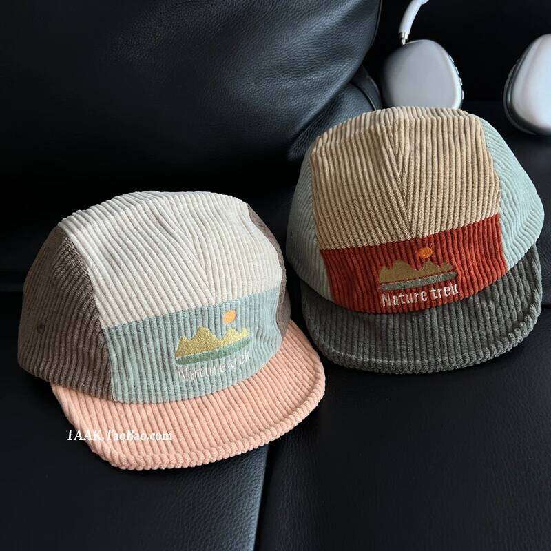 Retro Literary Embroidery Corduroy Tooling Style Men's Hats Autumn Outdoor Casual Versatile Short-brimmed Baseball Caps Women Y260115