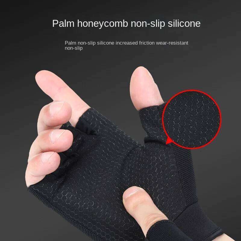 1 Pair Half Finger Anti-slip Breathable High Elastic Men Women Outdoor Cycling Waterproof Fishing Gloves Y260115